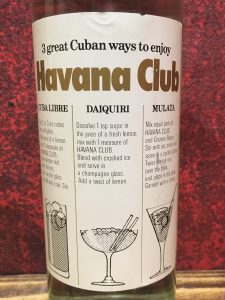 Havana Club light dry 3 years old (englisch) 1973